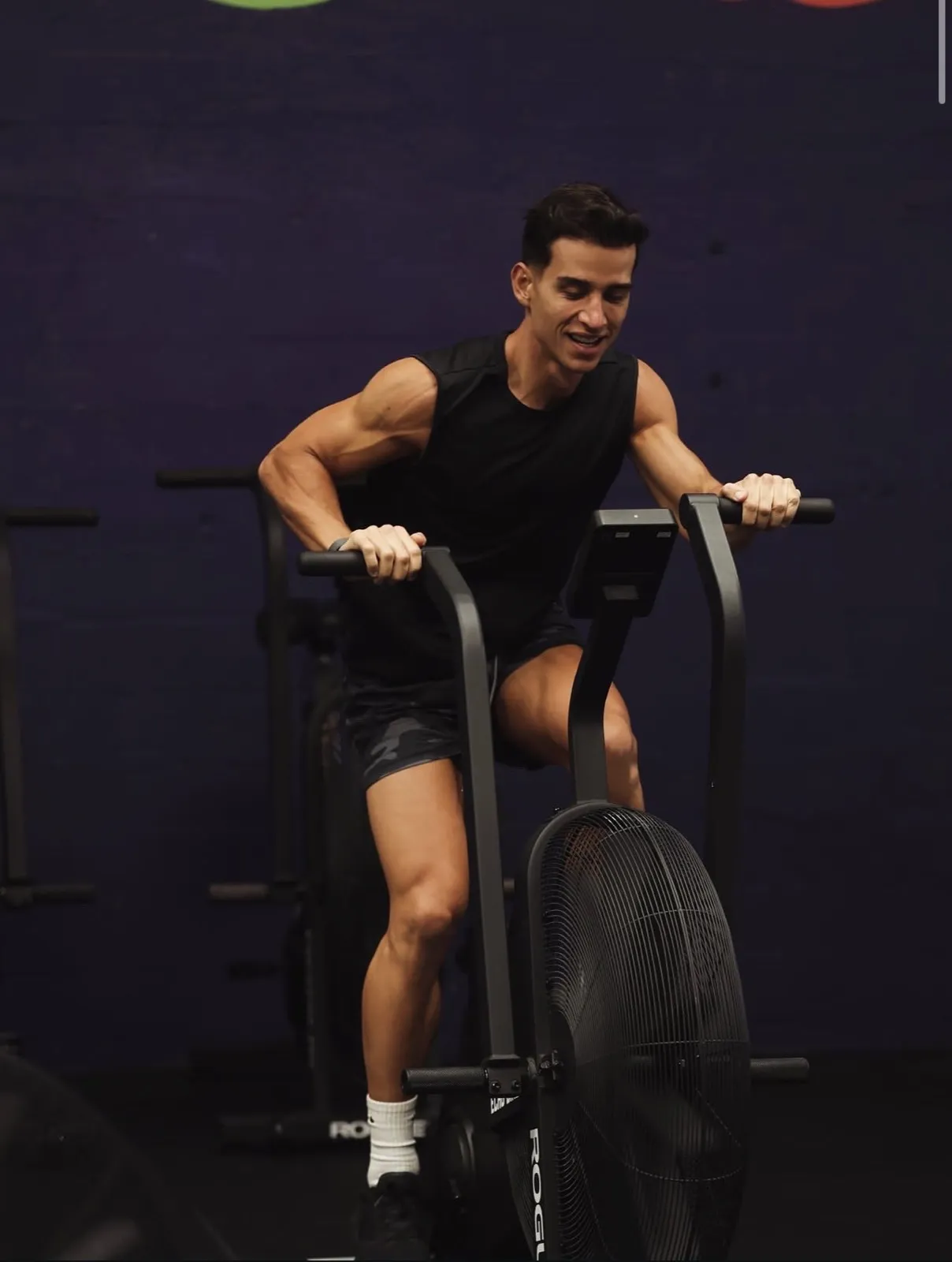 Alberto Rosas training on an airbike